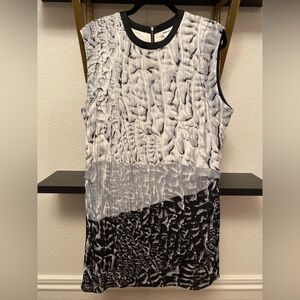 PRISTINE - Helmut Lang Patterned Dress - Size 4 - Black and White